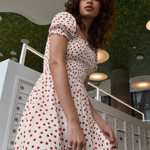 NEW Reformation Orangerie Dress Polka Dot Bingo S